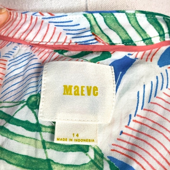 Anthropologie Maeve Women Sunseeker Umbrella Print Top Sleeveless Blouse Tank - Picture 10 of 12